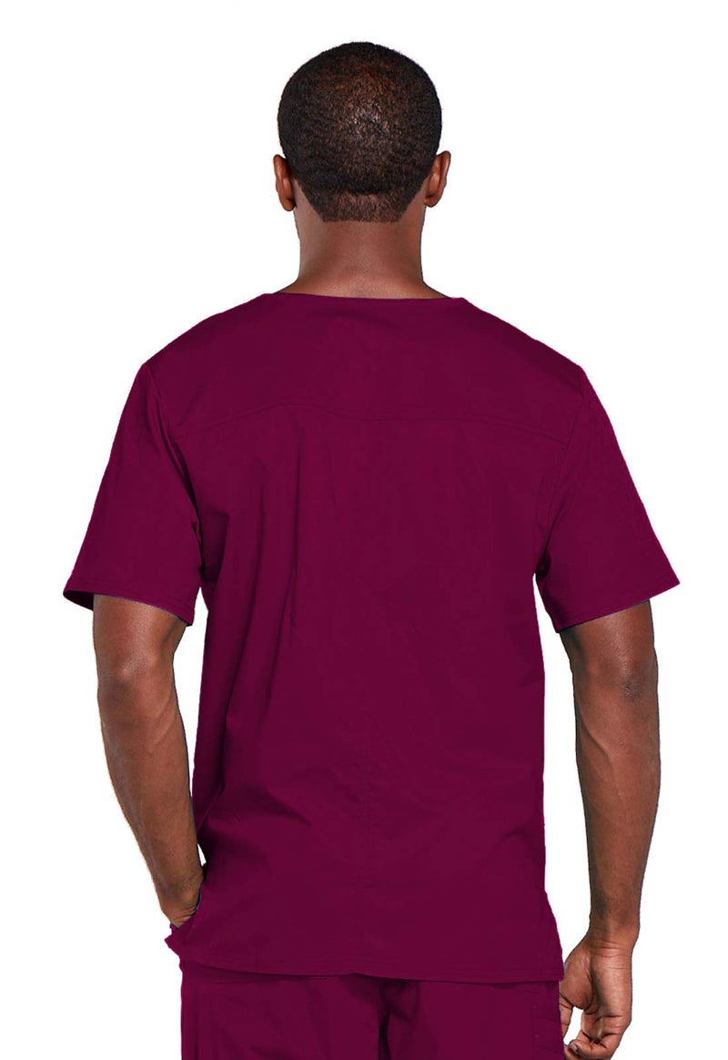 Cherokee Big and Tall Premium Core Stretch Unisex V-Neck Scrubs Shirt, Wine, XX-Large - Image 5