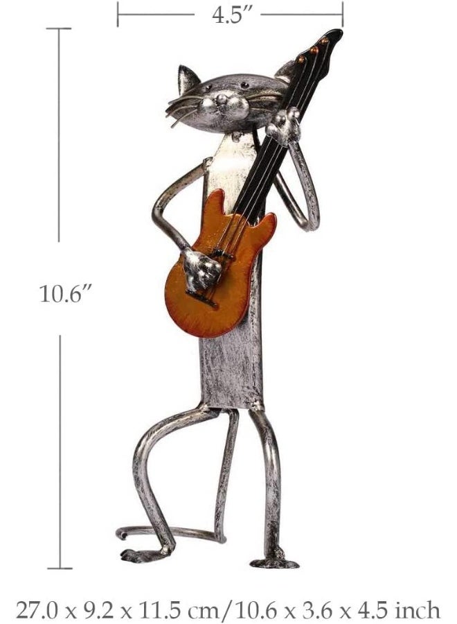 TOOARTS Too-arts A Playing Guitar Cat Metal Sculpture Iron Statue Handwork Handicrafts, 3 Funny Design - Image 5