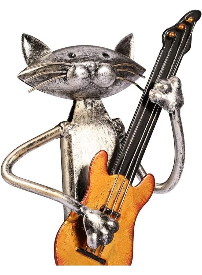 TOOARTS Too-arts A Playing Guitar Cat Metal Sculpture Iron Statue Handwork Handicrafts, 3 Funny Design - Image 4