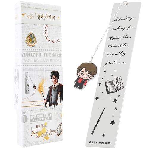Harry Potter Metal Bookmark with Hanging Charm Golden Snitch Hogwarts Reading Gifts Book Lovers Gift Box (Harry Potter) - Image 1