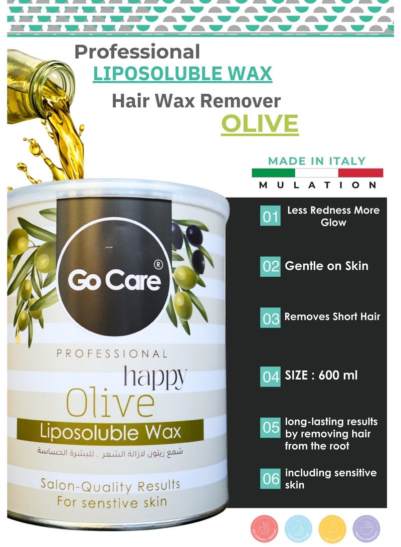 GOCARE Go Care GoCare Professional Happy Olive Liposoluble Wax for Sensitive Skin, Salon-Quality - Image 2