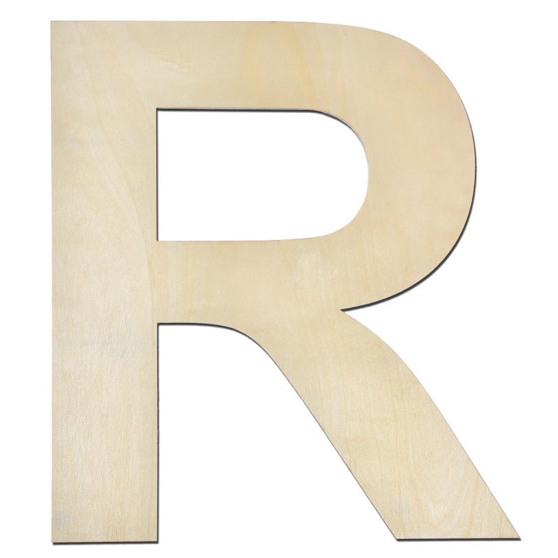 12 Inch Wooden Letter R 14 Inch Thick Large Unfinished Wood Letter for Home Wall Decor DIY Crafts