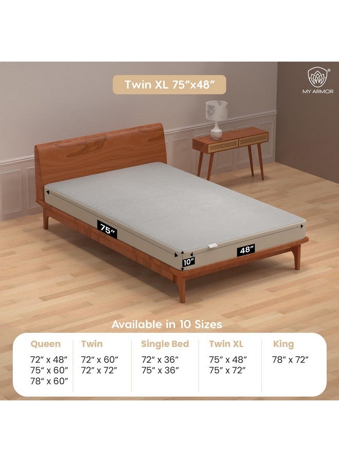 MY ARMOR MY ARMOR Premium Ultra Soft Cotton Mattress Protector/Bed Protector | 100% Waterproof, Breathable, 2 Layer Protection | Washable, Hypoallergenic | Elastic Skirting | Grey, Twin XL [75" x 48"] - Image 3