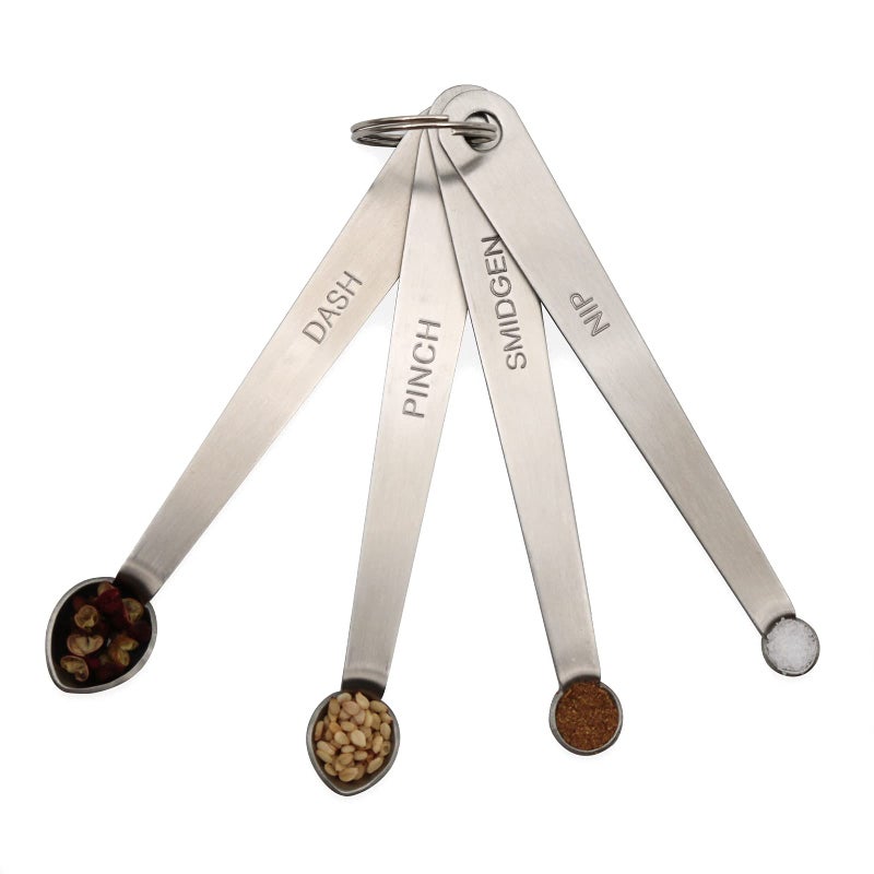 BERYLER Mini Measuring Spoons Set Small Stainless Steel Teaspoon for Cooking and Baking Suitable for Tiny Amount of Dry or Liquid Ingredients and Spices 18 116 132 164 tsp