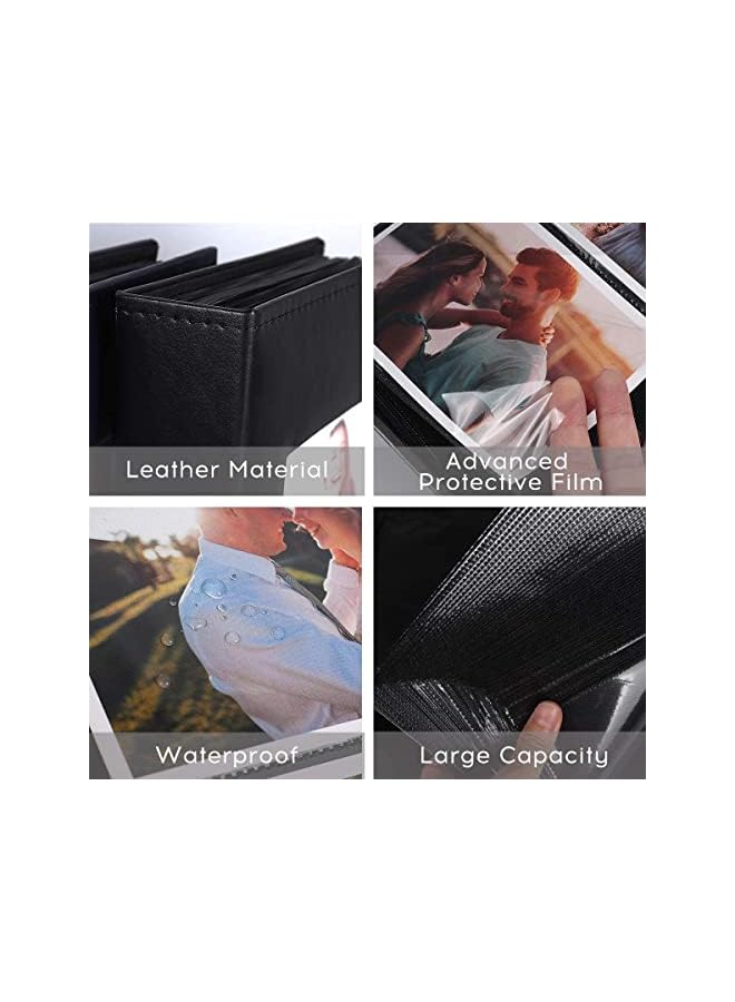 The Bros Photo Albums, 4x6 Inch 300 Photos Extra Large Capacity Family Wedding Picture Albums Photo Book, Horizontal Photos Leather Cover Hand Made DIY Scrapbook Album (1) - Image 3