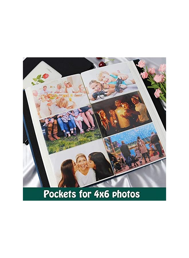 The Bros Photo Albums, 4x6 Inch 300 Photos Extra Large Capacity Family Wedding Picture Albums Photo Book, Horizontal Photos Leather Cover Hand Made DIY Scrapbook Album (1) - Image 4