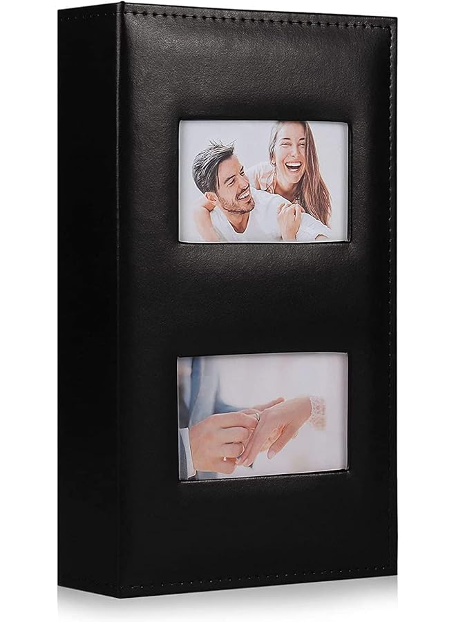 The Bros Photo Albums, 4x6 Inch 300 Photos Extra Large Capacity Family Wedding Picture Albums Photo Book, Horizontal Photos Leather Cover Hand Made DIY Scrapbook Album (1) - Image 1