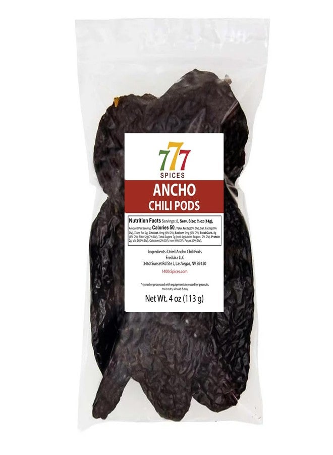 SCAQIM 4oz Ancho Poblano Dried Whole Chiles Peppers, Chili Pods for Authentic Mexican Food, Chile Seco - Image 1