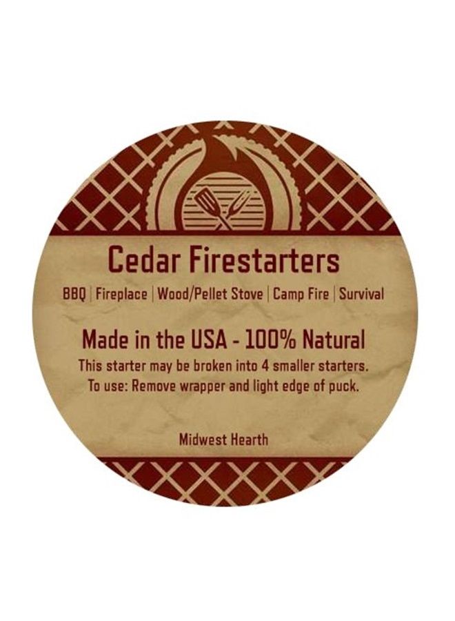 Midwest Hearth Cedar Fire Starters - BBQ, Fireplaces, Stoves, Outdoor, Camp Fire, Survival - 8 Pack (Up to 32 Fires)