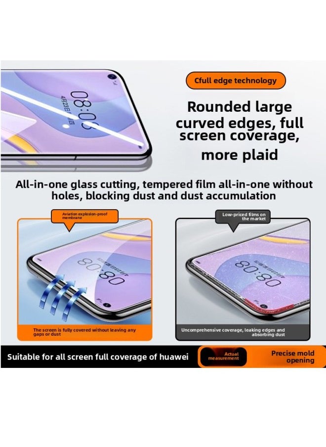 Generic For HuaweiNova7 Tempered Film Nova12/13Pro Mobile Phone Film Nova13/10/9/8/5i/z Full Screen-Color:Standard Nano Version [ultra-clear Version] Full Screen Borderless + Powerful Anti-fingerprint2 PackFree Film Applicator For HuaweiNova 6/nova 6 5g-Size:For HuaweiNova 5 Pro  - Image 4