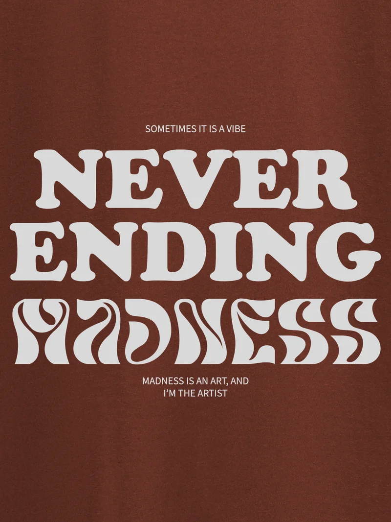 Beyoung Never Ending Madness Half Sleeve T-Shirt