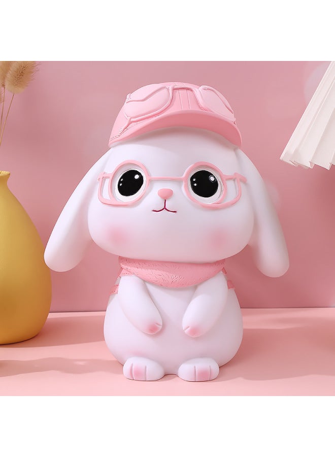 Creative Cute Large Rabbit Piggy Bank Enamel Storage Canister Girls Children's Day Gift Saving Jar Kawaii Bunny Money Pot-Color:1542 Backpack Rabbit-Pink - Image 4