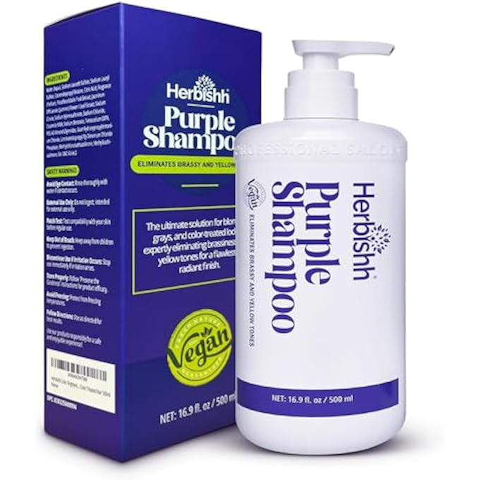 Herbishh COLOUR BRIGHTENING HAIR SHAMPOO FOR BLONDE, GREY - COLOUR TREATED HAIR 500 ML - Image 2