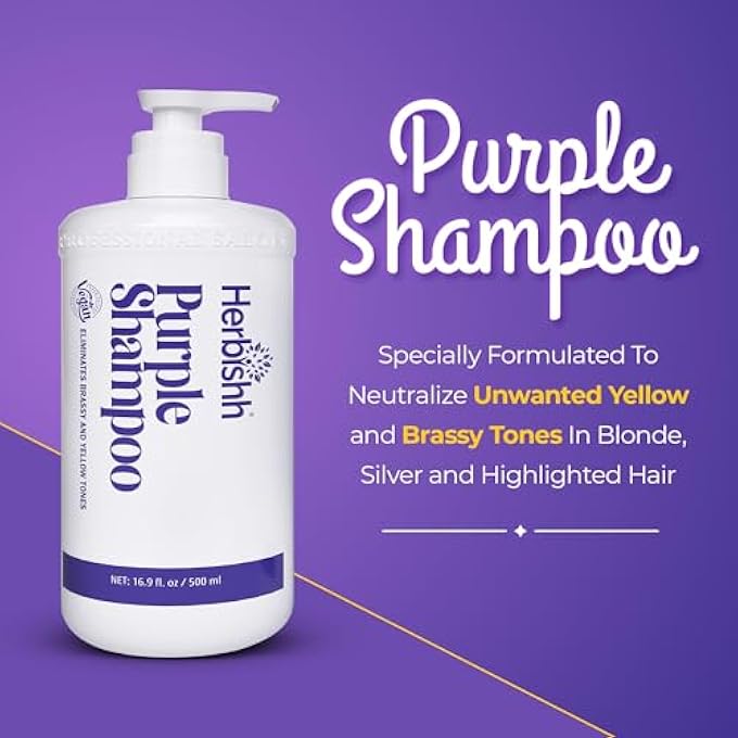 Herbishh COLOUR BRIGHTENING HAIR SHAMPOO FOR BLONDE, GREY - COLOUR TREATED HAIR 500 ML - Image 3