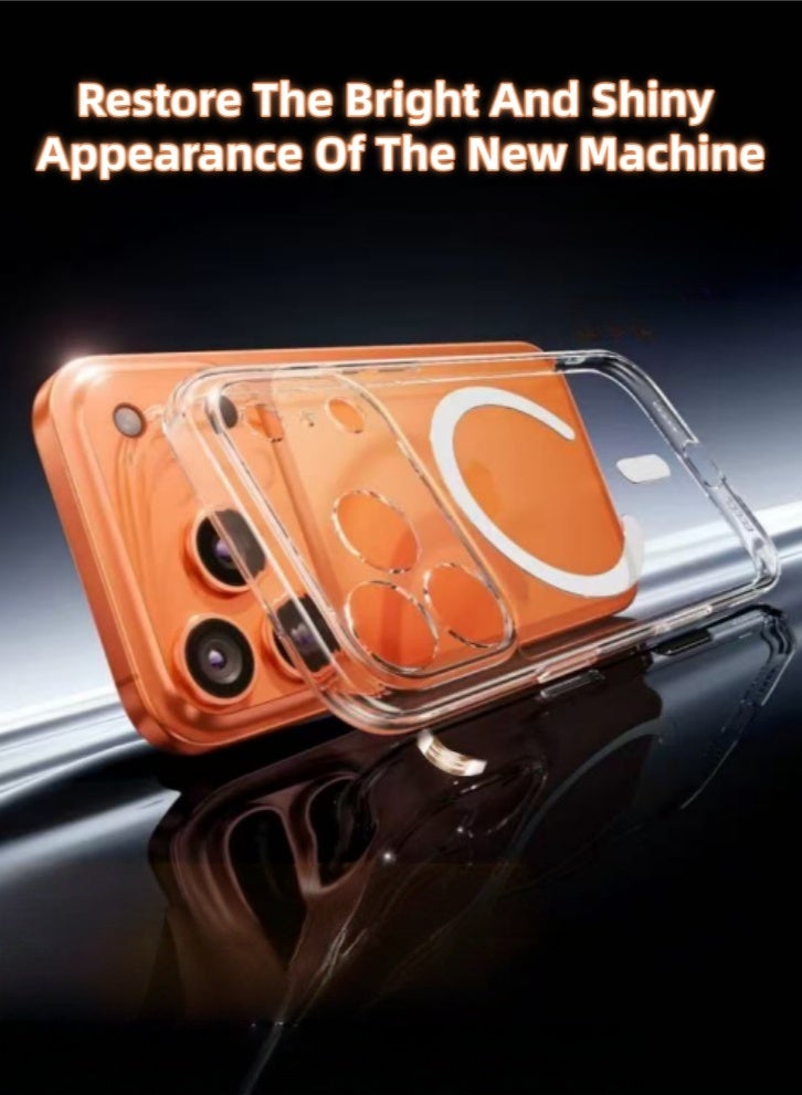 لولكس جراب هاتف شفاف من Lullaxx لهاتف iPhone 17، يوفر حماية شاملة للكاميرا، حلقة مغناطيسية مدمجة للشحن المغناطيسي، مصنوع من الأكريليك + TPU، مقاوم للسقوط والصدمات - Image 2