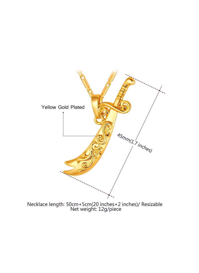 DubaiGallery Sword design mens trendy pendant necklace set  - Image 1