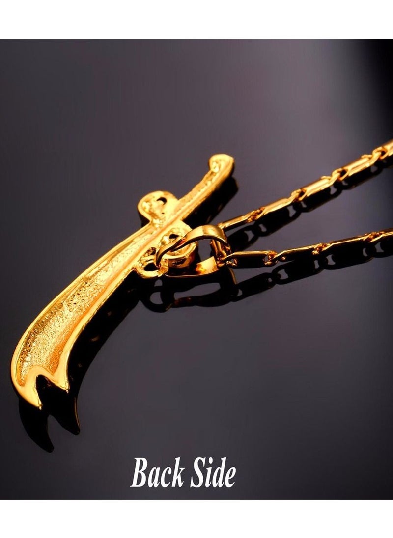 DubaiGallery Sword design mens trendy pendant necklace set  - Image 3
