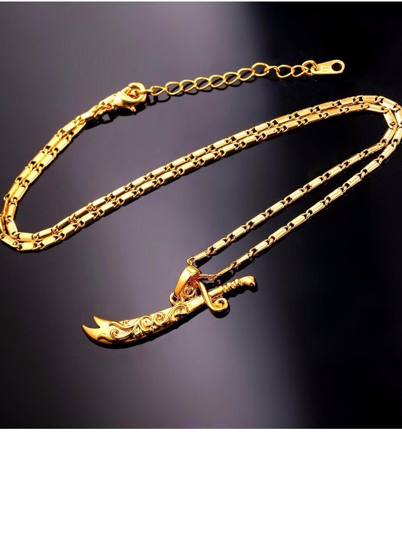 DubaiGallery Sword design mens trendy pendant necklace set  - Image 2