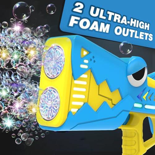 Britik Bubble Gun for Kids Ages 48 Shark Light Up Bubble Machine for Toddlers Rechargeable 2 Bubble Solution Outdoor Toy Party Birthday Gift for 3 4 5 6 7 8 Year Old - Image 5