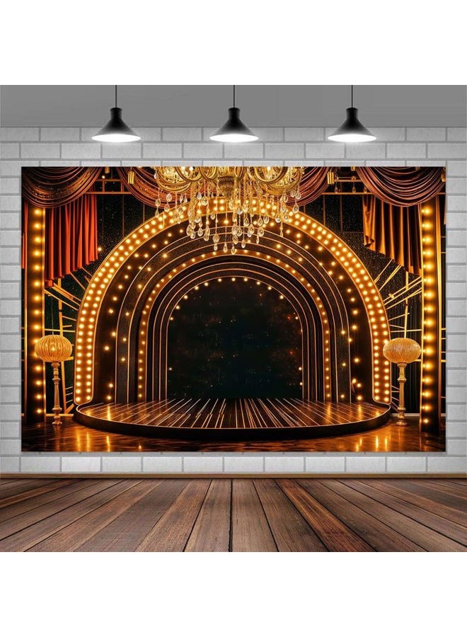 Uokiuki 7x5ft Backdrop Photography,1920s Retro Black and Gold Photo Background Roaring Roaring 20s Party Birthday Wedding Party Decor Banner Photo Booth Props - Image 1