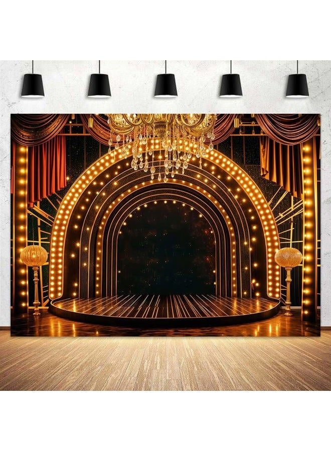 Uokiuki 7x5ft Backdrop Photography,1920s Retro Black and Gold Photo Background Roaring Roaring 20s Party Birthday Wedding Party Decor Banner Photo Booth Props - Image 5