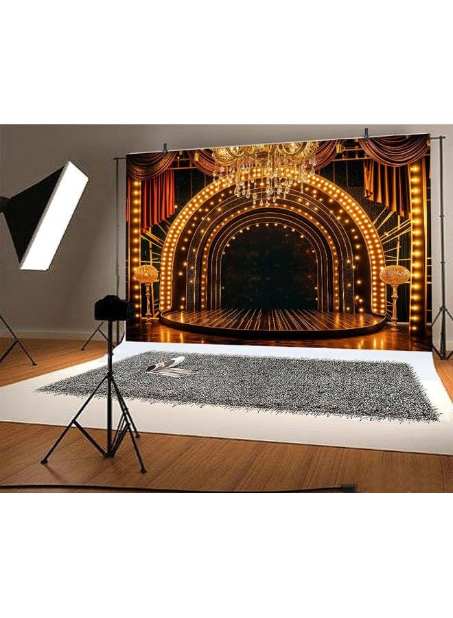 Uokiuki 7x5ft Backdrop Photography,1920s Retro Black and Gold Photo Background Roaring Roaring 20s Party Birthday Wedding Party Decor Banner Photo Booth Props - Image 4