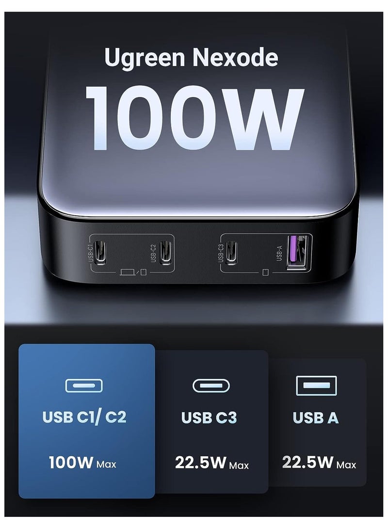 UGREEN Nexode USB C Charger 100W GaN Desktop Charger 4 Ports Laptop Adapter - Image 2