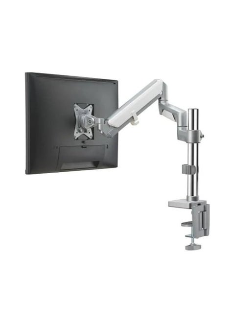 Gadgeton Premium Pole Mounted Single Monitor Arm, Stand And Mount For Gaming And Office Use 17” - 32” Up To 8 KG - Silver