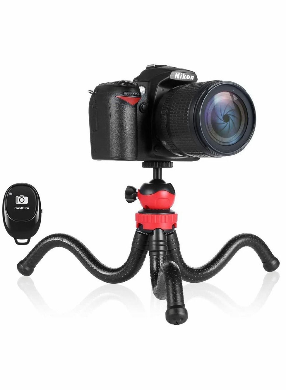 Tripod for iPhone and Camera, Lightweight Tripods for Smartphone with Mount for Camera for GoPro, Mobile Cell Phone, Bendable Small Tripod Stand Holder, Portable for iPhone Tripod for Live Streaming