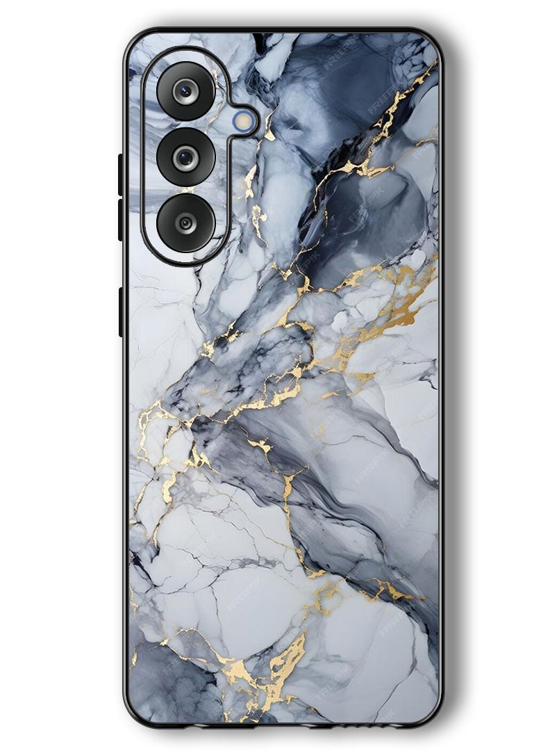 Theodor حافظة متوافقة مع سامسونج جالاكسي F36/ M36 6.7 بوصة حماية مضادة للصدمات غطاء بامبر رمادي رخام بلش - Image 1