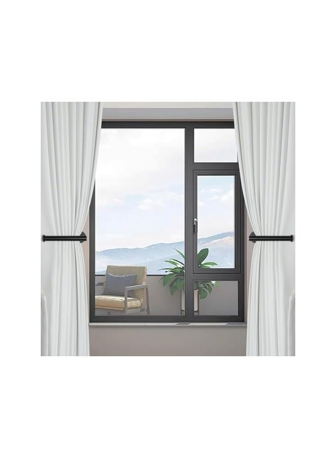 The Bros Metal Curtain Holdbacks, Self-Adhesive Curtain Pull Backs, Curtain Hooks, No Drill Curtain Drapery Tiebacks Holders for Windows, Doors, Multi-Purpose Hooks for Home(2 PCS, Black) - Image 2
