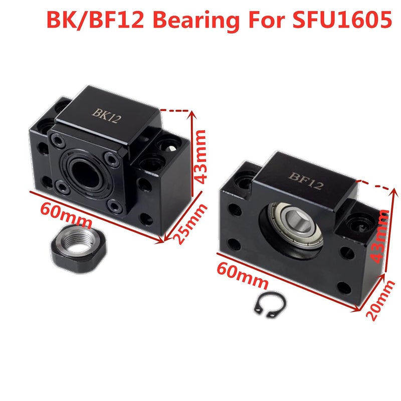 CHUANGNENG قطع CNC لبراغي الكرة SFU1605 RM1605 16mm 250mm مع واقي معدني - Image 4