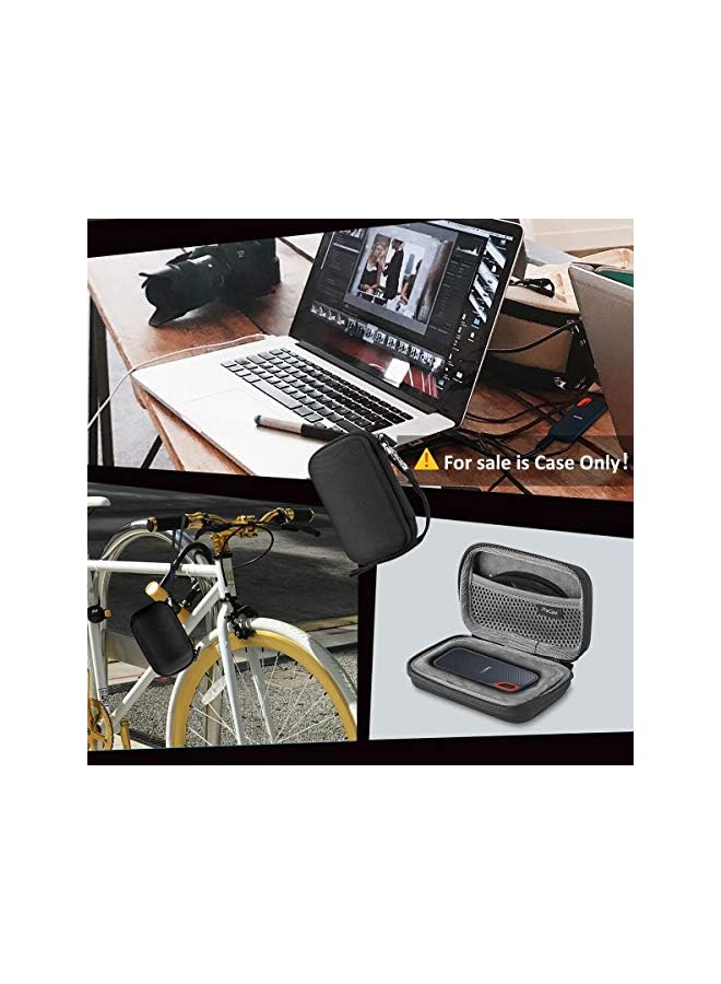 Procases حقيبة سفر صلبة لجهاز SanDisk Extreme Portable SSD بسعة 250 جيجابايت/ 500 جيجابايت/ 1 تيرابايت/ 2 تيرابايت، SDSSDE60-500G-G25، حقيبة حمل صلبة من مادة إي في إيه مقاومة للصدمات وحقيبة تخزين - أسود  - Image 5