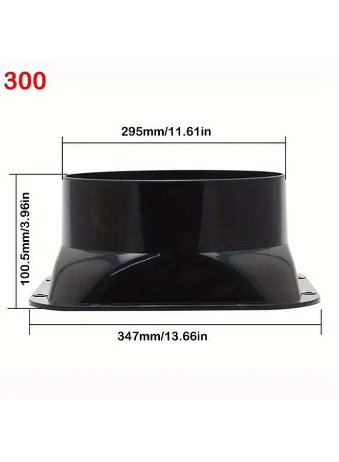 ABS Plastic Wall Flange Connector Adjustable Black Exhaust Pipe Joint Corrosion Resistant 300mm - Image 1