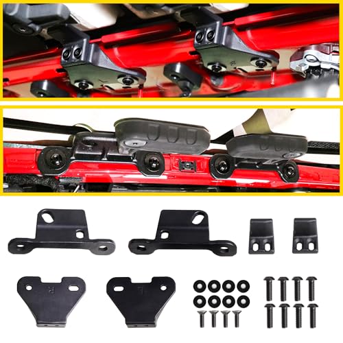 RERPRO Hard Top Mounting Bracket Kit Compatible with 20182024 2025 Jeep Wrangler JL 4XE Gladiator JT Accessories Hardtop Mount Installation Brackets Hardware Complete 1 Set Metal Black - Image 1