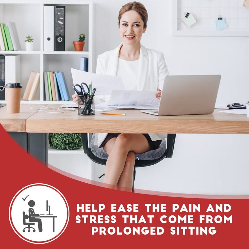 Vinban Stuffed Donut Pillow Seat Cushion | for Tailbone and Coccyx Pain, Hemorrhoids, Bed Sores, Pregnancy, Prostate, Surgery Recovery, Sitting Pressure Relief, for Home, Office and Car (Grey) - Image 3