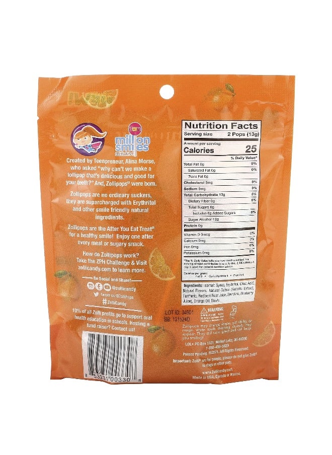 ZOLLIPOPS Zollipops, The Clean Teeth Pops, Orange, 3.1 oz  - Image 2