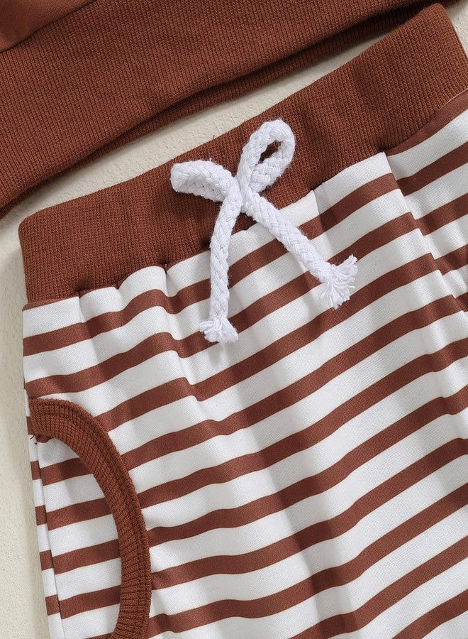 Socutebabe Football Baby Boy Clothes Baby Football Outfit Long Sleeve Sweatshirt Football Pants Cute Fall Winter Outfits (Brown, 6-12 Months) - Image 5
