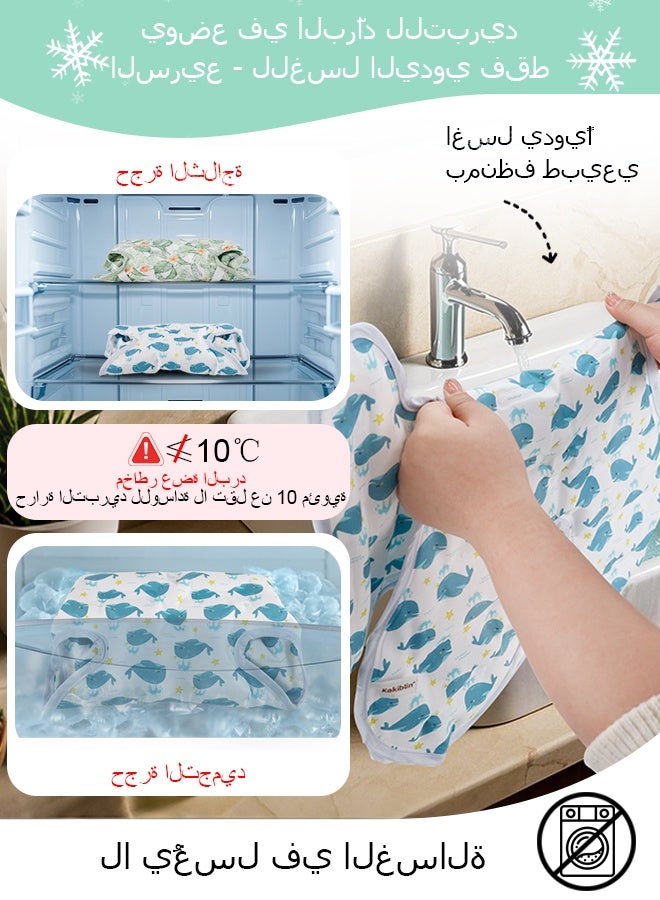 وسادة تبريد مقعد سيارة الطفل ، وسادة تبريد عربة الطفل العامة ومبريد مقعد السيارة ، وسادة طفل صيفية قابلة للتنفس ، مناسبة للسيارات الساخنة ، عربات الأطفال ، السفر ، خفيفة الوزن ، مع حقيبة محمولة سهلة التخزين ، الحيتان - Image 5