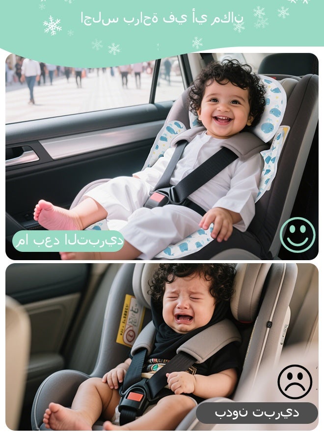 وسادة تبريد مقعد سيارة الطفل ، وسادة تبريد عربة الطفل العامة ومبريد مقعد السيارة ، وسادة طفل صيفية قابلة للتنفس ، مناسبة للسيارات الساخنة ، عربات الأطفال ، السفر ، خفيفة الوزن ، مع حقيبة محمولة سهلة التخزين ، الحيتان - Image 4