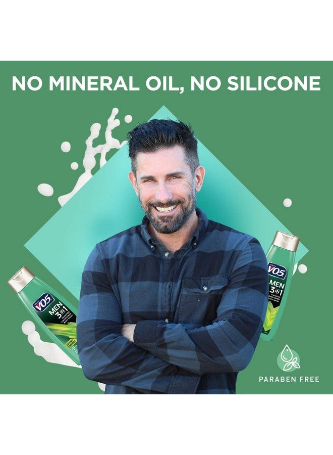 في او 5 شامبو وبلسم وغسول للجسم 3 في 1 للرجال من Erto Vo5 - 12.5 أونصة - طاقة منعشة - 5 فيتامينات أساسية للمساعدة في تغذية وترطيب شعرك وبشرتك - فيتامين أ، ح، ج، ب5 وب3، متعدد (11304) - Image 5