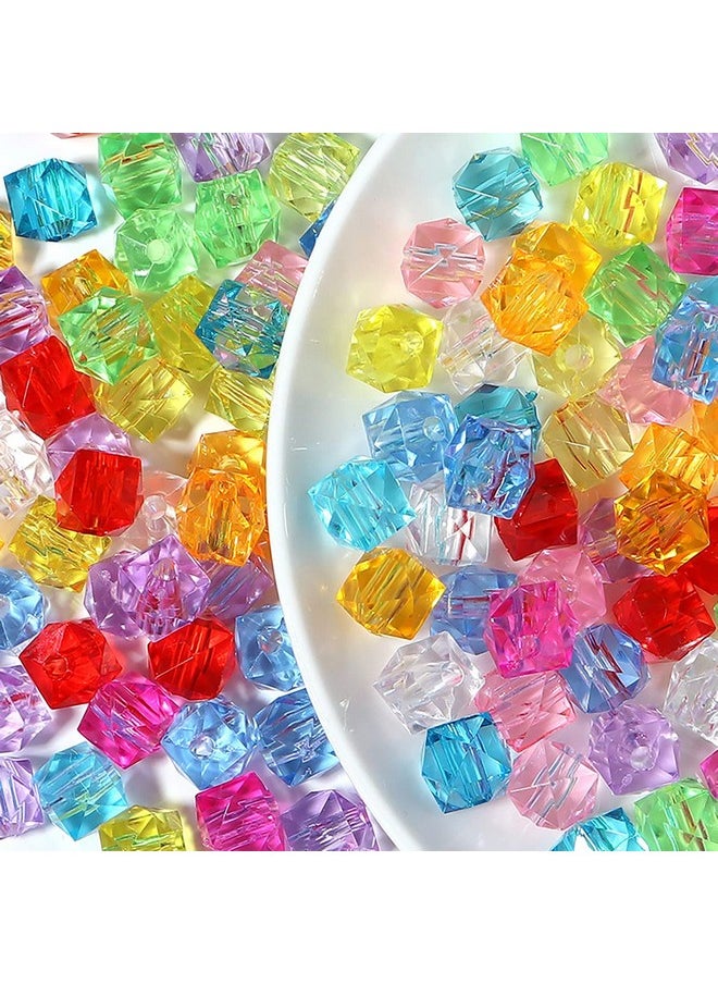 LadayPoa 300Pcs 10Mm Multicolor Clear Cube Crystal Beads Square Acrylic Bead Bulk Faceted Spacer Beads Loose Glass Beads For Jewelry Making Diy Crafts Home Decoration  - Image 1