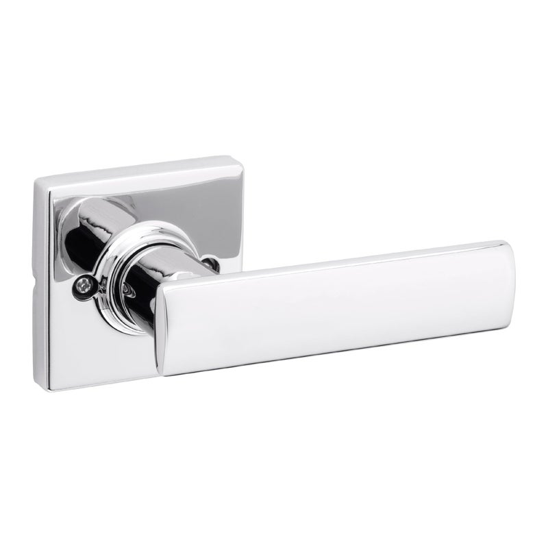Kwikset Breton Dummy Door Handle Single Sided Lever for Closets French Double Doors and Pantry Polished Chrome NonTurning Reversible Interior PushPull Lever