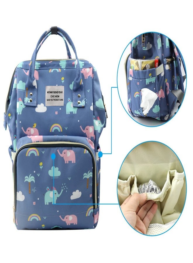 Divine Mart Baby Diaper Bag Kids Travelling Bag with Insulated Bottle Pockets for Toddlers & Infants (Elephant Blue) - Image 4