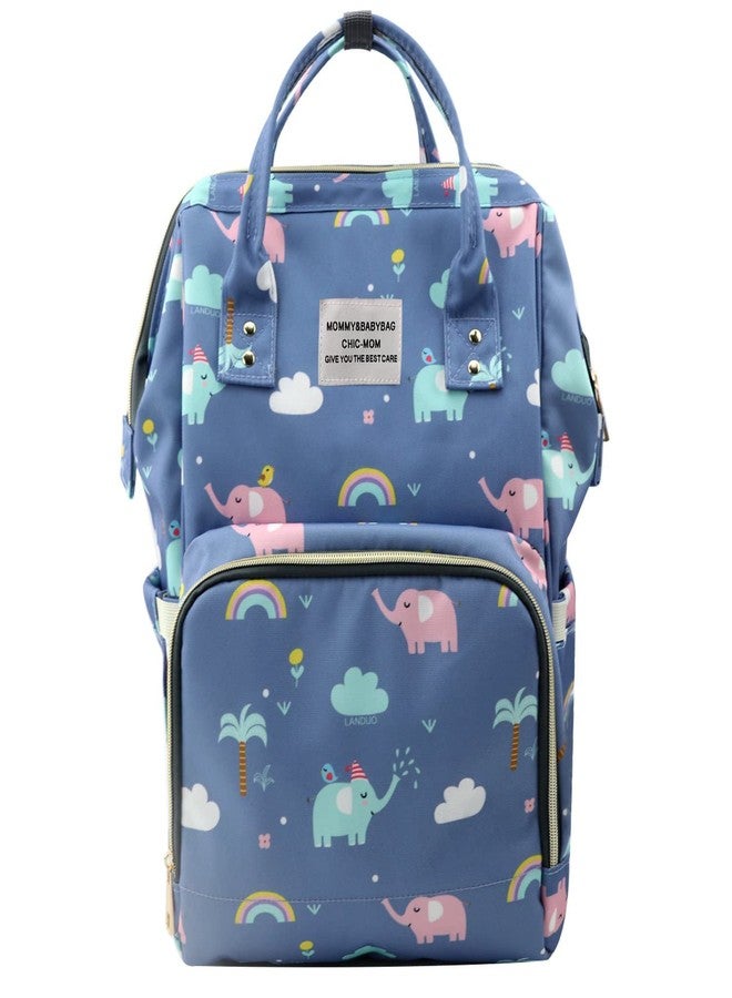 Divine Mart Baby Diaper Bag Kids Travelling Bag with Insulated Bottle Pockets for Toddlers & Infants (Elephant Blue) - Image 1