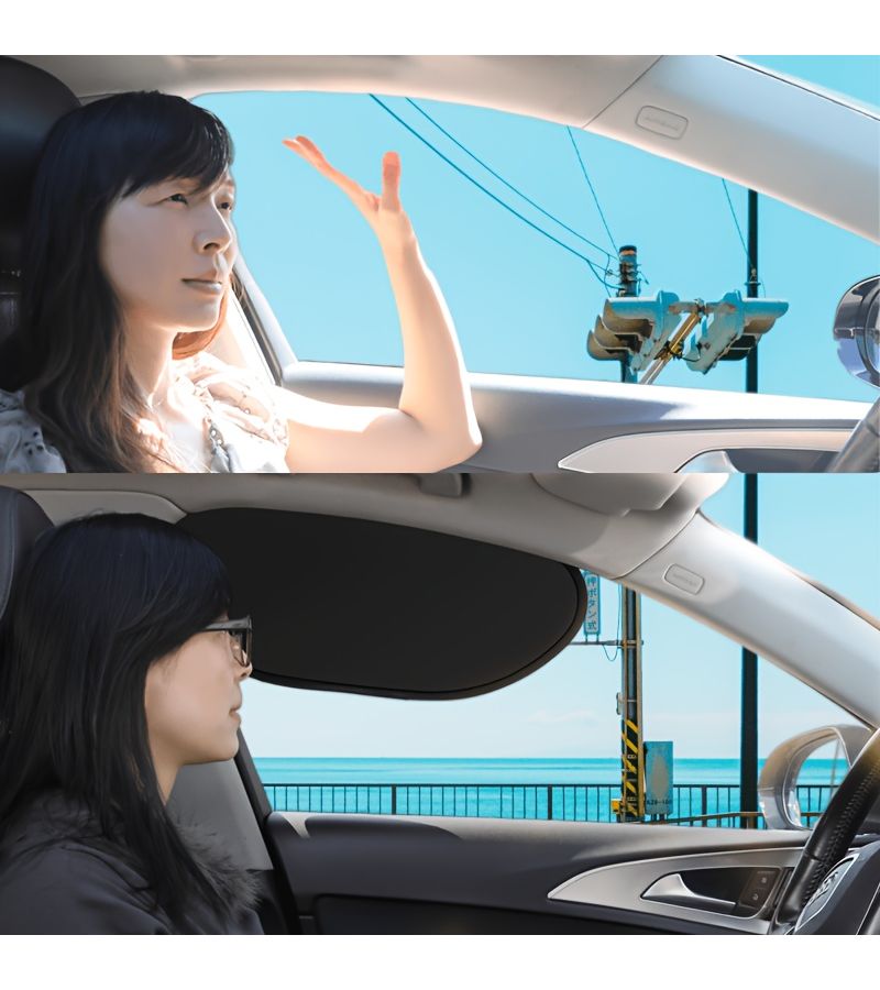2 Piece Car Sun Visor Set Summer Thermal Insulation Driver Side Easy Install Electrostatic - Image 5
