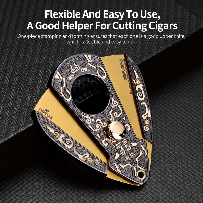 Black Golden Stainless Steel Portable Cigar Scissors Cutter - Image 5