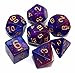 CREEBUY Polyhedral DND Glitter Dice Set for Dungeon and Dragons DD RPG Role Playing Games Blue Mixed Purple Nebula Dice - Image 2