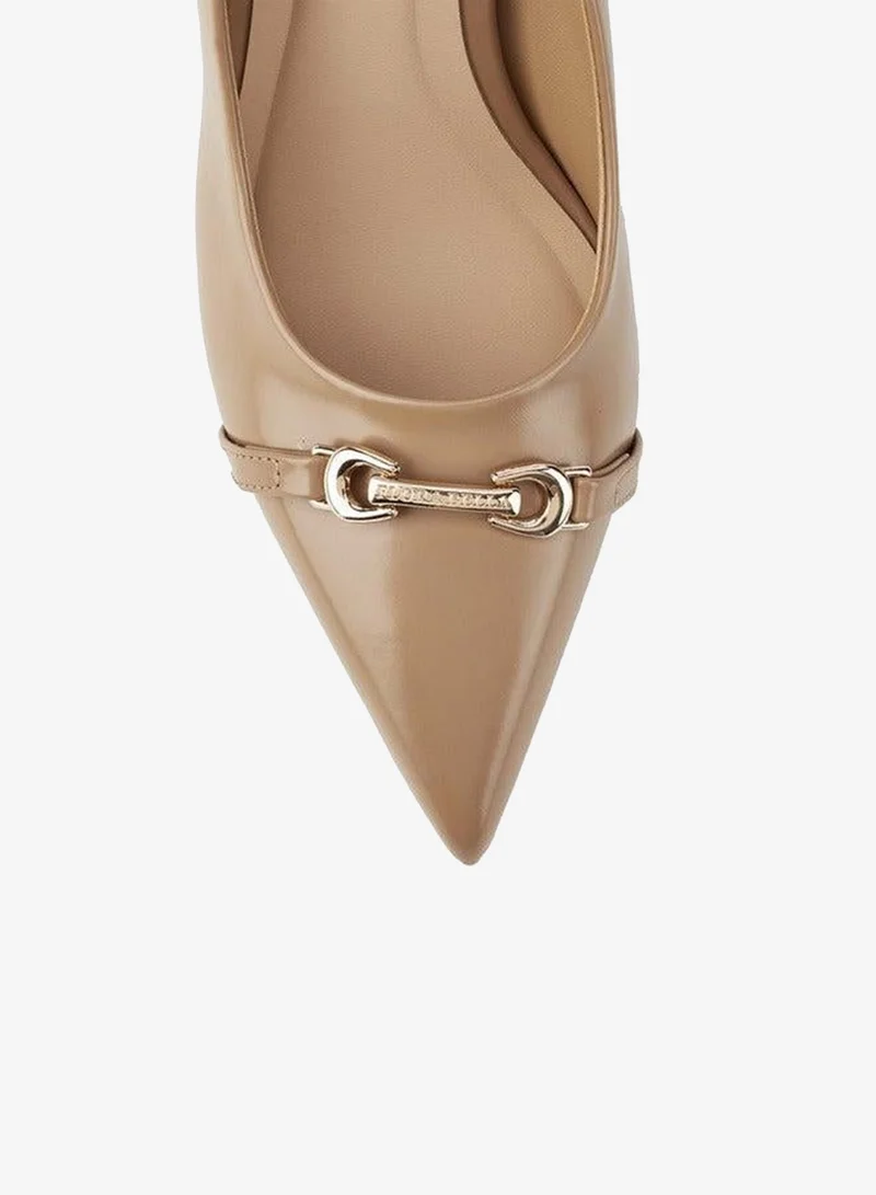 Flora Bella By Shoexpress NUDE Metallic Accent Pointed Toe Pumps with Stiletto Heel for Women | Best Price UAE