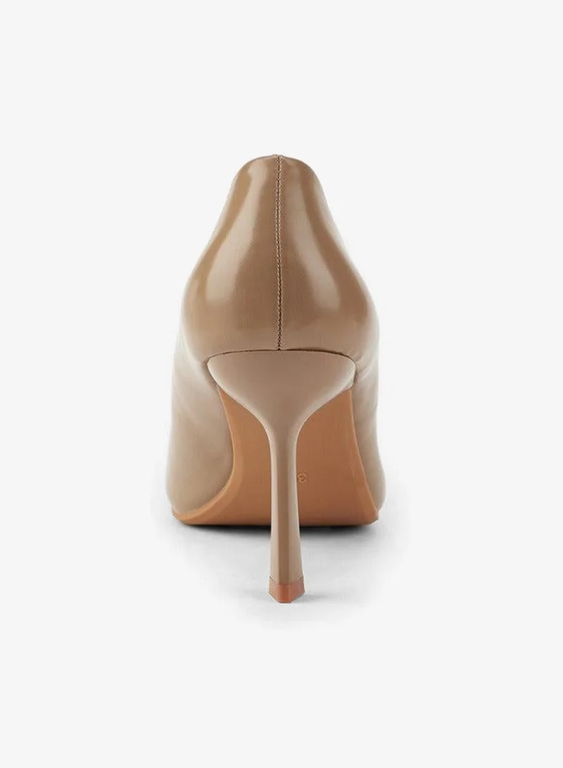 Flora Bella By Shoexpress NUDE Metallic Accent Pointed Toe Pumps with Stiletto Heel for Women | Best Price UAE